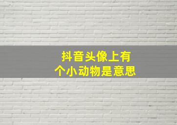 抖音头像上有个小动物是意思