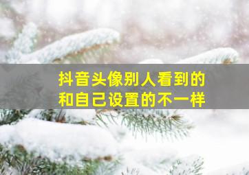 抖音头像别人看到的和自己设置的不一样