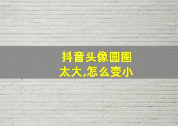 抖音头像圆圈太大,怎么变小