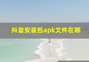 抖音安装包apk文件在哪