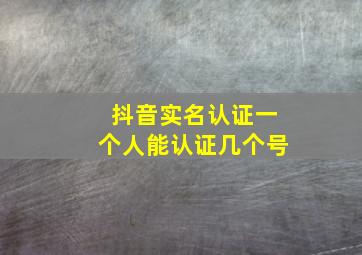 抖音实名认证一个人能认证几个号