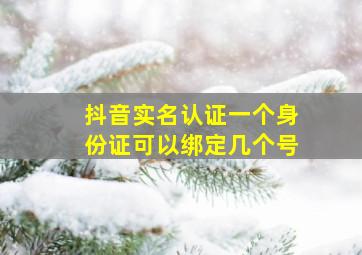 抖音实名认证一个身份证可以绑定几个号