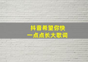 抖音希望你快一点点长大歌词