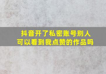 抖音开了私密账号别人可以看到我点赞的作品吗