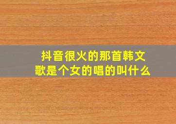 抖音很火的那首韩文歌是个女的唱的叫什么