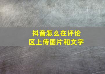 抖音怎么在评论区上传图片和文字