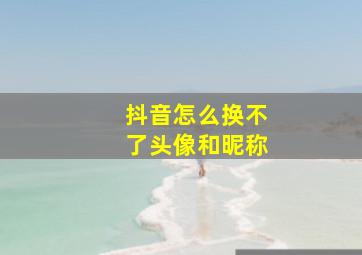 抖音怎么换不了头像和昵称