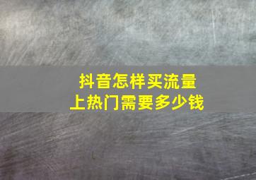 抖音怎样买流量上热门需要多少钱