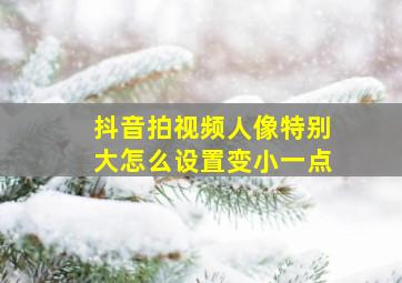 抖音拍视频人像特别大怎么设置变小一点