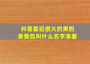 抖音最近很火的男的表情包叫什么名字来着