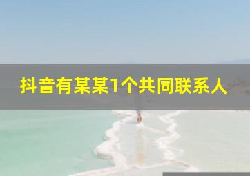 抖音有某某1个共同联系人