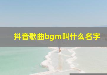 抖音歌曲bgm叫什么名字