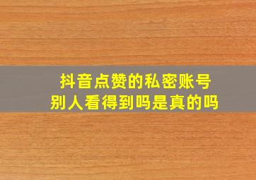 抖音点赞的私密账号别人看得到吗是真的吗