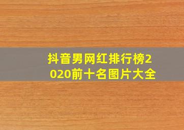 抖音男网红排行榜2020前十名图片大全