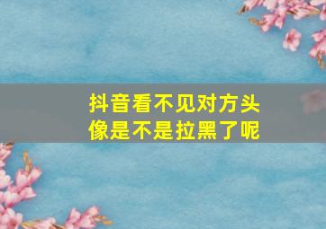 抖音看不见对方头像是不是拉黑了呢