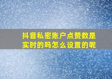 抖音私密账户点赞数是实时的吗怎么设置的呢