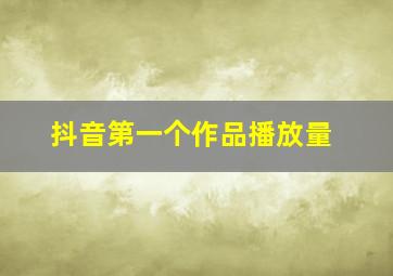 抖音第一个作品播放量