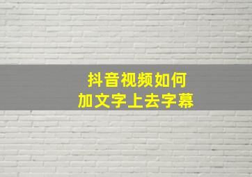 抖音视频如何加文字上去字幕