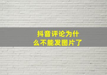 抖音评论为什么不能发图片了