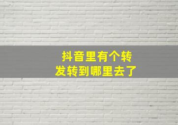 抖音里有个转发转到哪里去了