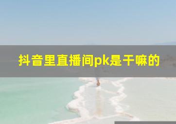 抖音里直播间pk是干嘛的