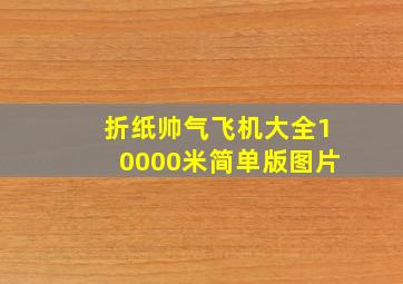 折纸帅气飞机大全10000米简单版图片