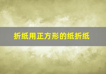 折纸用正方形的纸折纸