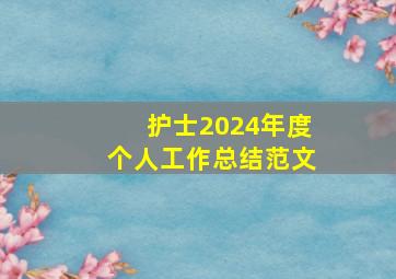 护士2024年度个人工作总结范文