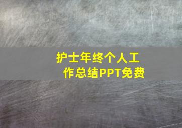 护士年终个人工作总结PPT免费