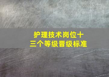 护理技术岗位十三个等级晋级标准