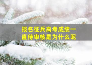 报名征兵高考成绩一直待审核是为什么呢