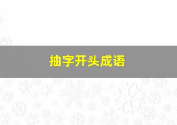 抽字开头成语