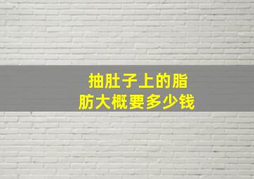 抽肚子上的脂肪大概要多少钱