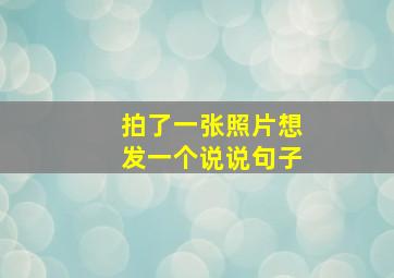 拍了一张照片想发一个说说句子