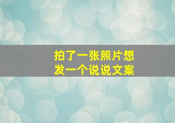 拍了一张照片想发一个说说文案