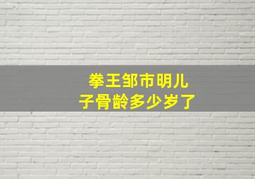 拳王邹市明儿子骨龄多少岁了