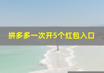 拼多多一次开5个红包入口