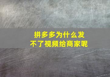 拼多多为什么发不了视频给商家呢