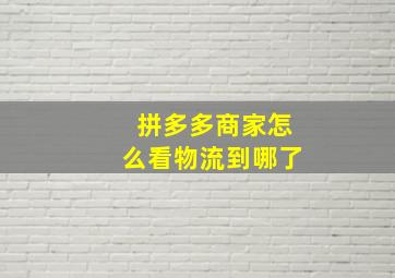 拼多多商家怎么看物流到哪了