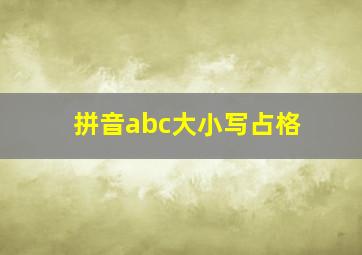 拼音abc大小写占格