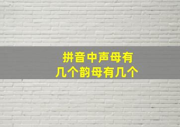 拼音中声母有几个韵母有几个