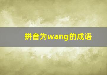 拼音为wang的成语