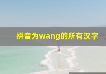 拼音为wang的所有汉字