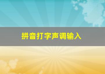 拼音打字声调输入