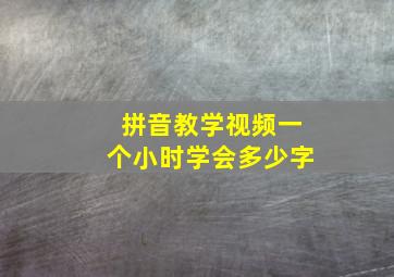 拼音教学视频一个小时学会多少字