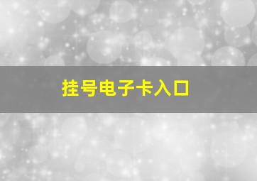 挂号电子卡入口