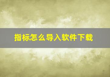 指标怎么导入软件下载