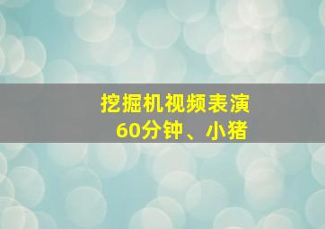 挖掘机视频表演60分钟、小猪