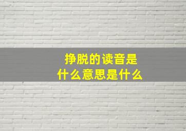 挣脱的读音是什么意思是什么