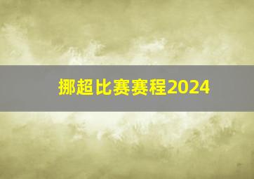 挪超比赛赛程2024